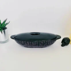 New Arrivals Weird & Wonderful Ceramics Purple Skull Oval Serving Platter With Lid