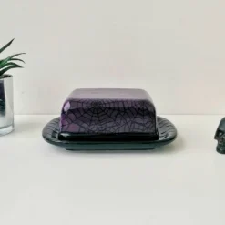 New Arrivals Weird & Wonderful Ceramics Purple Web Butter Dish