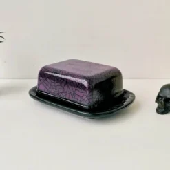 New Arrivals Weird & Wonderful Ceramics Purple Web Butter Dish