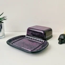 New Arrivals Weird & Wonderful Ceramics Purple Web Butter Dish