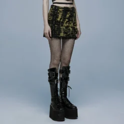 Punk Rave Elantra Mini Skirt Black / Yellow
