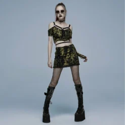 Punk Rave Elantra Mini Skirt Black / Yellow