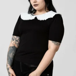 Ladies Killstar Ruby Lace Collar Top