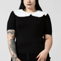 Ladies Killstar Ruby Lace Collar Top