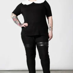 Ladies Killstar Ruby Lace Collar Top