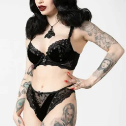 Killstar Sacred Spirits Velvet Bralet Black | Gothic Lingerie & Accessories 10 Accessories Killstar Sacred Spirits Velvet Bralet Black