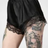 Killstar Severina Satin Shorts Black