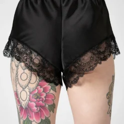 Killstar Severina Satin Shorts Black