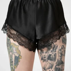 Killstar Severina Satin Shorts Black