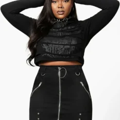 Killstar Sirena Slashed Long Sleeve Top New Arrivals