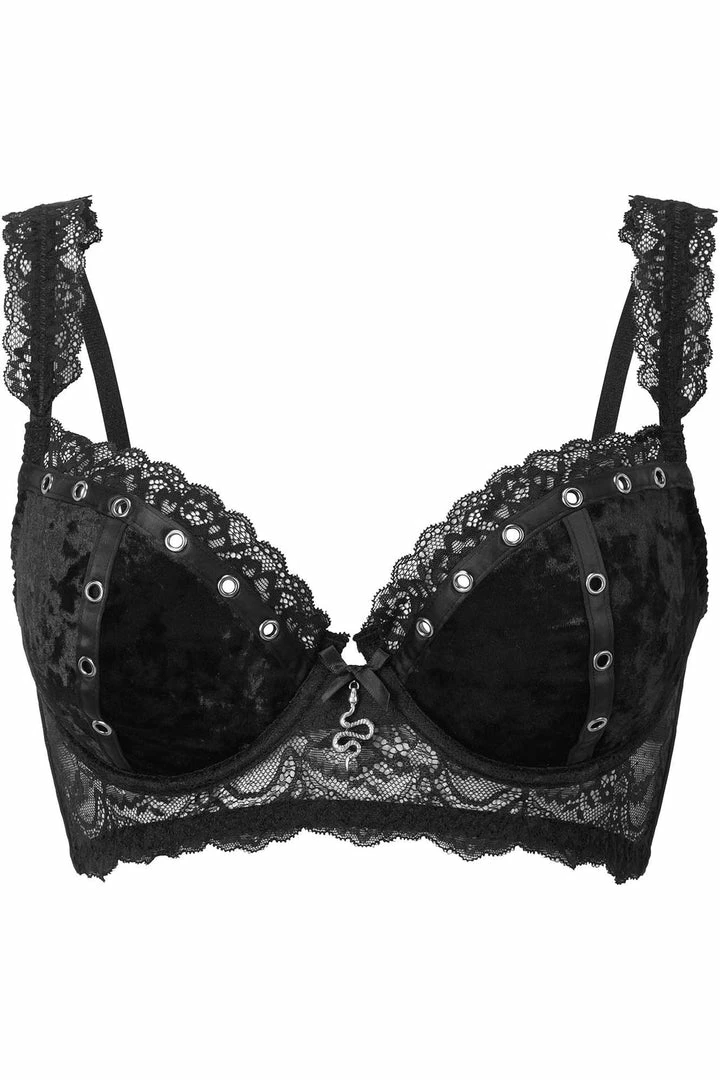 Killstar Sacred Spirits Velvet Bralet Black | Gothic Lingerie & Accessories 6 Accessories Killstar Sacred Spirits Velvet Bralet Black
