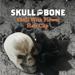 Gothic Attitude Novelty Black Skull Hair Clip Accessories