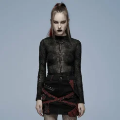 Ladies Punk Rave Naenia Shirt Black