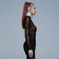 Punk Rave Naenia Top Red / Black