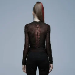 Punk Rave Naenia Top Red / Black
