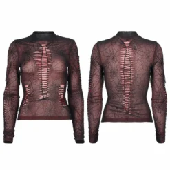 Punk Rave Naenia Top Red / Black