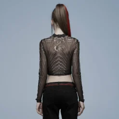Punk Rave Inclementia Top Black / White Ladies