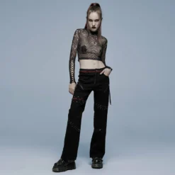 Punk Rave Inclementia Top Black / White Ladies