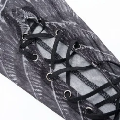 Punk Rave Inclementia Top Black / White Ladies