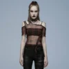 Punk Rave Plaid Punk Top Red