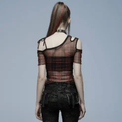 Punk Rave Plaid Punk Top Red