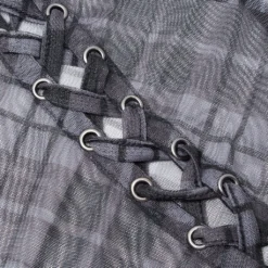 Ladies Punk Rave Plaid Punk Top Black