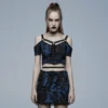 Punk Rave Elantra Top Black / Blue Ladies
