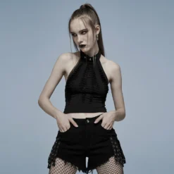 Ladies Punk Rave Jocasta Vest Black
