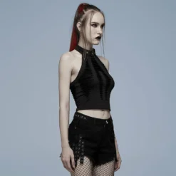 Ladies Punk Rave Jocasta Vest Black