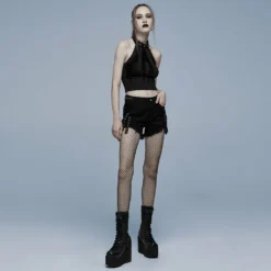 Ladies Punk Rave Jocasta Vest Black