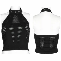 Ladies Punk Rave Jocasta Vest Black