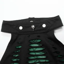 Punk Rave Jocasta Vest Top Green And Black Ladies