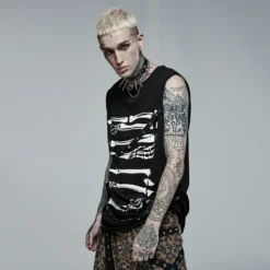 Punk Rave Skeletal Bones Sleeveless T-Shirt