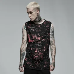 Punk Rave Vesper Sleeveless T-Shirt Black / Red