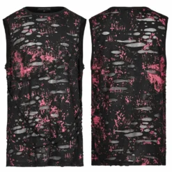 Punk Rave Vesper Sleeveless T-Shirt Black / Red