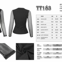 Ladies Devil Fashion Athena Long Sleeve Fishnet Top