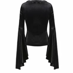 Ladies Dark In Love Violet Black Velvet Top