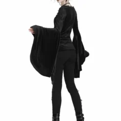 Ladies Dark In Love Violet Black Velvet Top