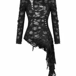 Ladies Dark In Love Nova Distressed Skull Top