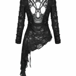 Ladies Dark In Love Nova Distressed Skull Top