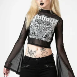 Killstar Unholy Witch Mesh Crop Top