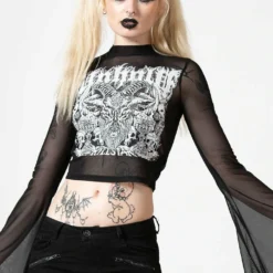 Killstar Unholy Witch Mesh Crop Top