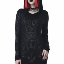 Ladies Killstar Untamed Hooded Dress