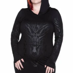 Ladies Killstar Untamed Hooded Dress