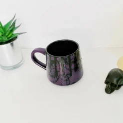 New Arrivals Weird & Wonderful Ceramics Purple Skull Stumpy Mug