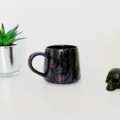 New Arrivals Weird & Wonderful Ceramics Purple Skull Stumpy Mug