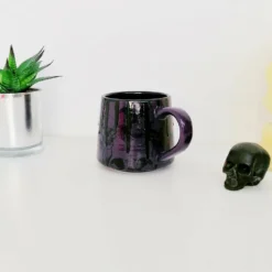New Arrivals Weird & Wonderful Ceramics Purple Skull Stumpy Mug