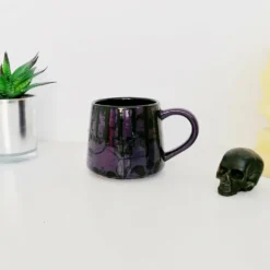 New Arrivals Weird & Wonderful Ceramics Purple Skull Stumpy Mug
