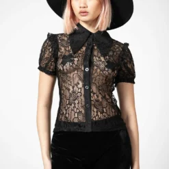 Ladies Killstar Vexina Lace Collar Blouse