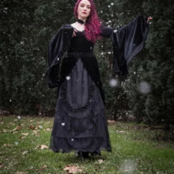 Ladies Dark In Love Violet Black Velvet Top